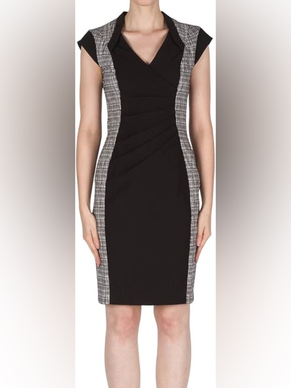 Joseph Ribkoff Black & White Accent Sheath Dress